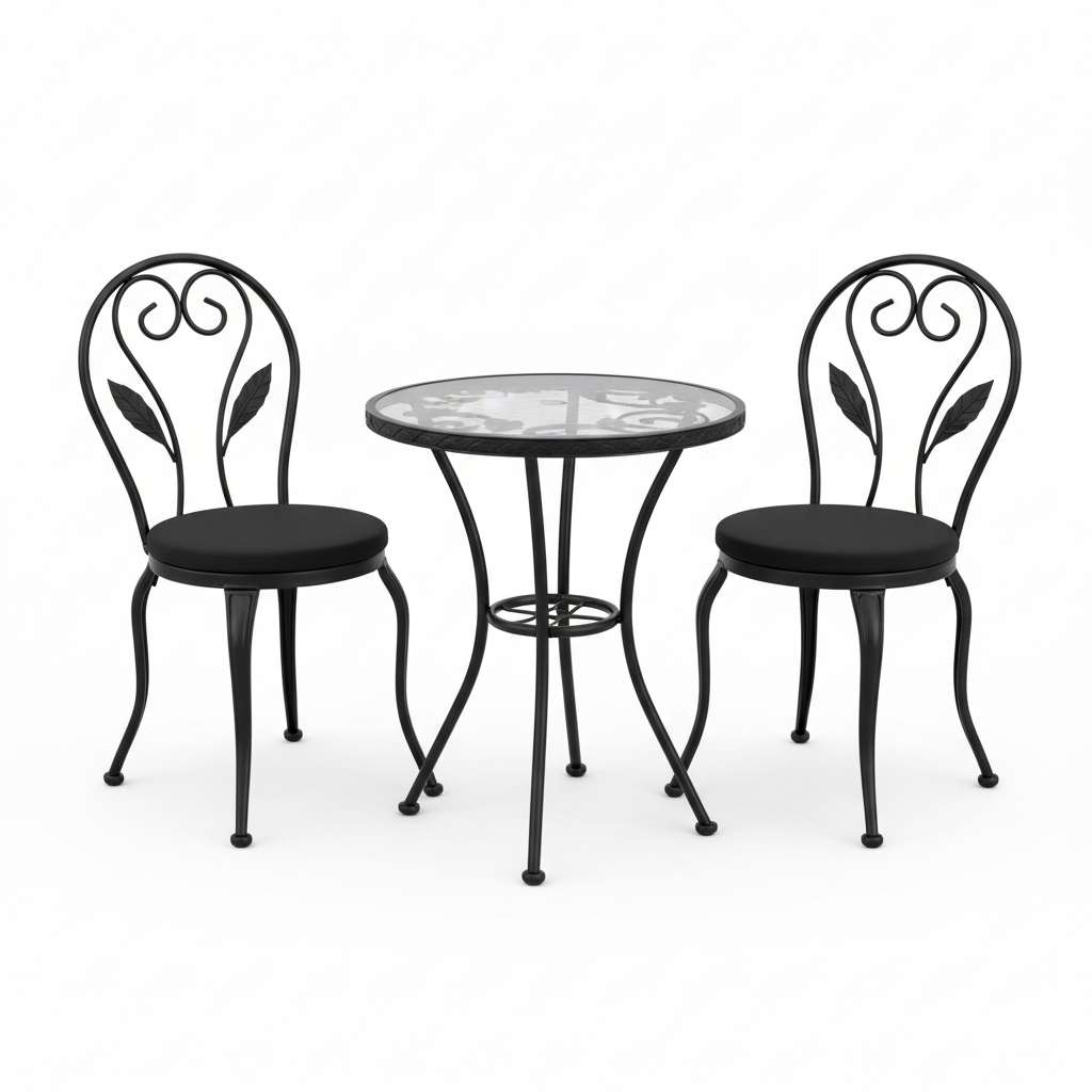 Lancaster Bistro Table Set Black