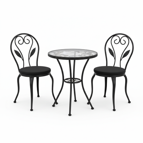 Lancaster Bistro Table Set Black